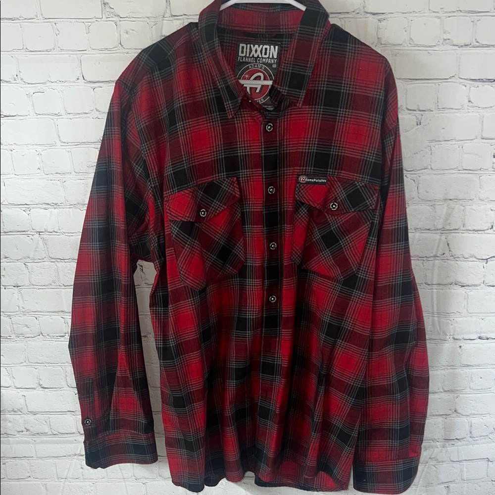 2X DIXXON Adams Polishes Men's Red and Black Plaid Shirt. LIMITED EDITION
